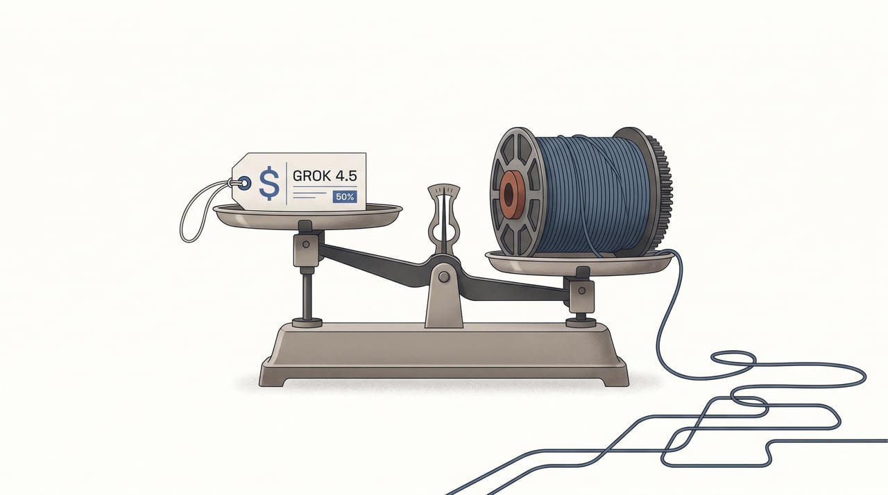 Grok 4.5 is half the price of Claude and GPT-4, but I'm not switching my agentic coding loop yet